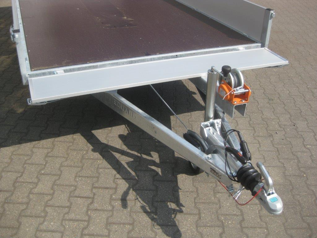 Multi Transporter 406x200x30cm Rampen Seilwinde 13" niedrig Fahrwerk (XL) 2700kg - Dropside/ Flatbed trailer: picture 4 Multi Transporter 406x200x30cm Rampen Seilwinde 13" niedrig Fahrwerk (XL) 2700kg - Dropside/ Flatbed trailer: picture 4