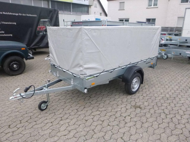 Brenderup Tieflader 2270SUB750 Stahl, 0,75 to. 2700x1300x270mm mit Hochplane 105 cm Lichte Höhe - Car trailer: picture 1 Brenderup Tieflader 2270SUB750 Stahl, 0,75 to. 2700x1300x270mm mit Hochplane 105 cm Lichte Höhe - Car trailer: picture 1