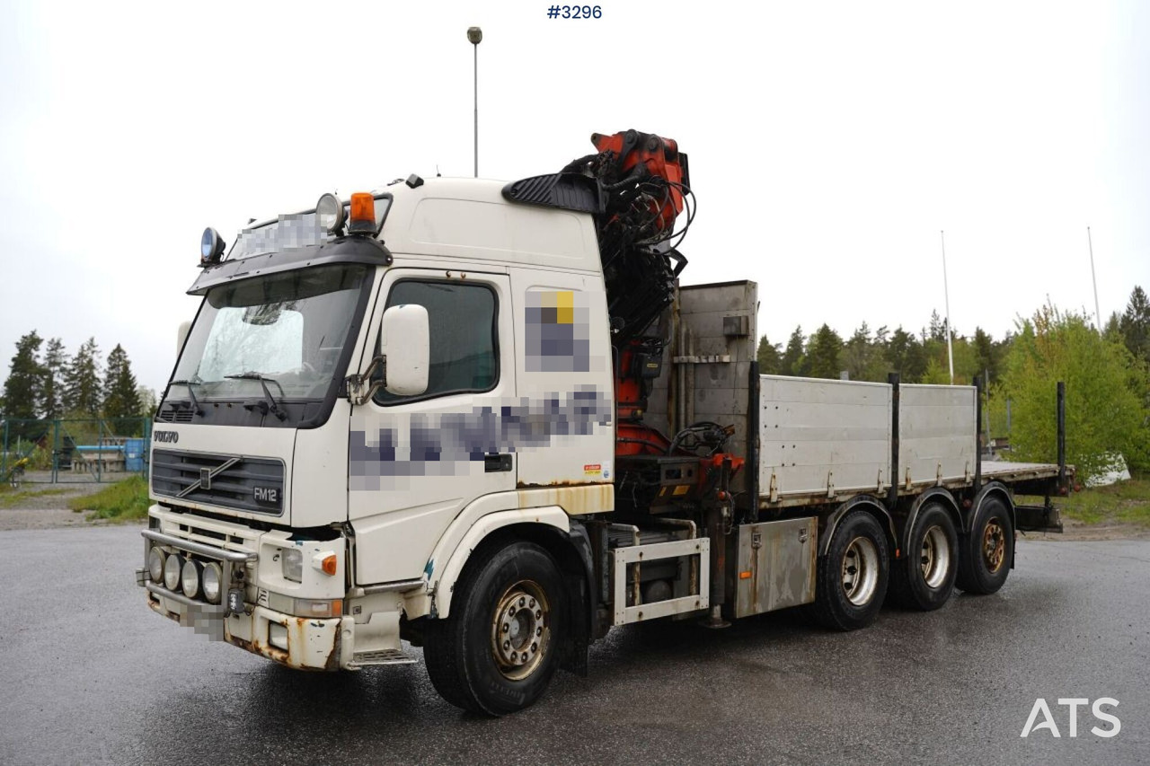 Crane truck, Dropside/ Flatbed truck Crane Truck Volvo FM12-39 8X4*4 (SEE VIDEO): picture 1