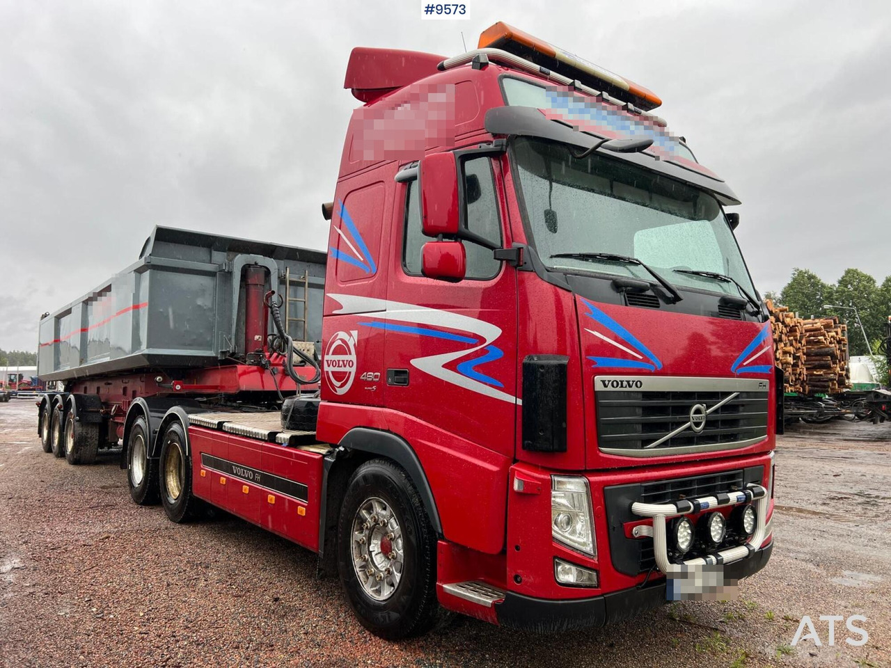 Volvo FH 480 LAXO with flatbed and gravel trailer - Tipper: picture 2 Volvo FH 480 LAXO with flatbed and gravel trailer - Tipper: picture 2
