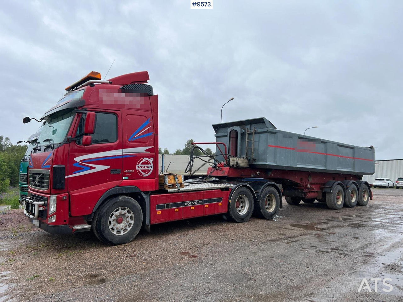 Volvo FH 480 LAXO with flatbed and gravel trailer - Tipper: picture 1 Volvo FH 480 LAXO with flatbed and gravel trailer - Tipper: picture 1