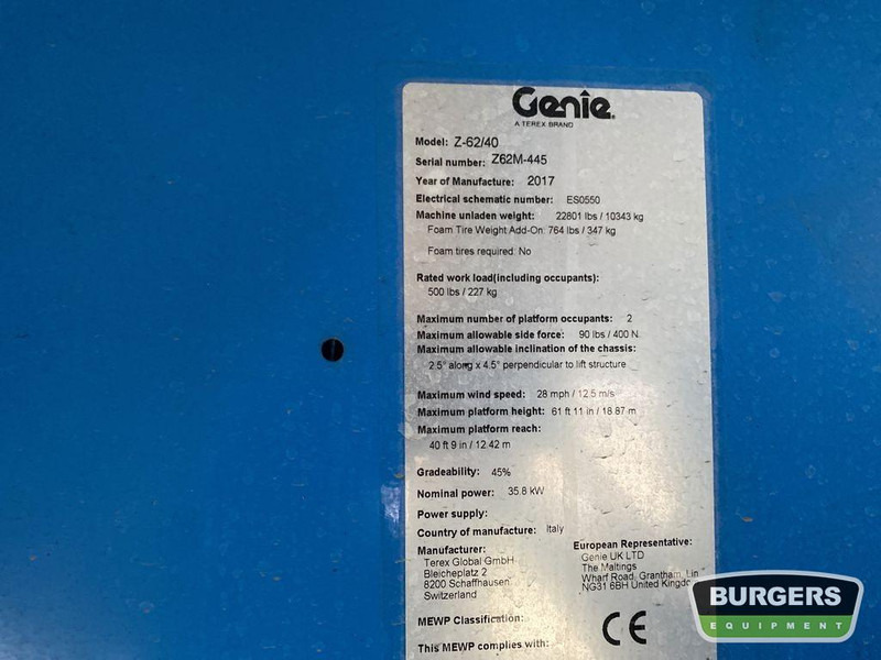 Articulated boom Genie Z62 40: picture 15 Articulated boom Genie Z62 40: picture 15