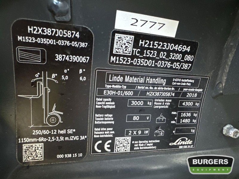 Leasing of Linde E30H-01 600 Linde E30H-01 600: picture 12