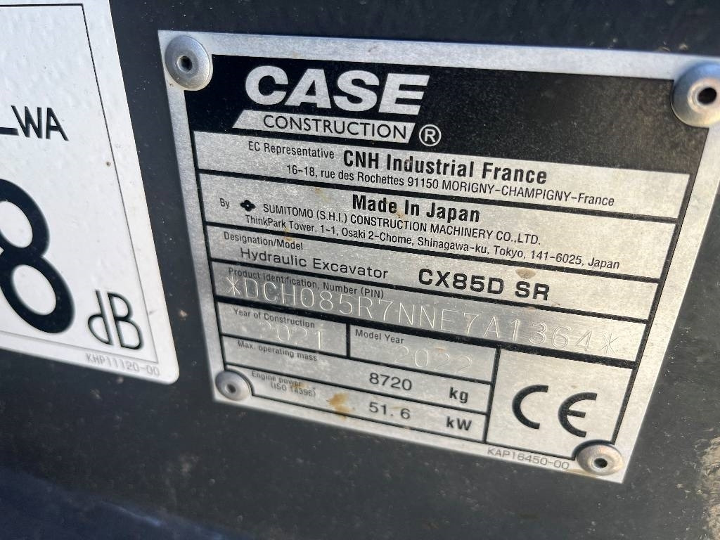 Case CX 85 D SR Dismantled. Only spare parts - Mini excavator: picture 3 Case CX 85 D SR Dismantled. Only spare parts - Mini excavator: picture 3