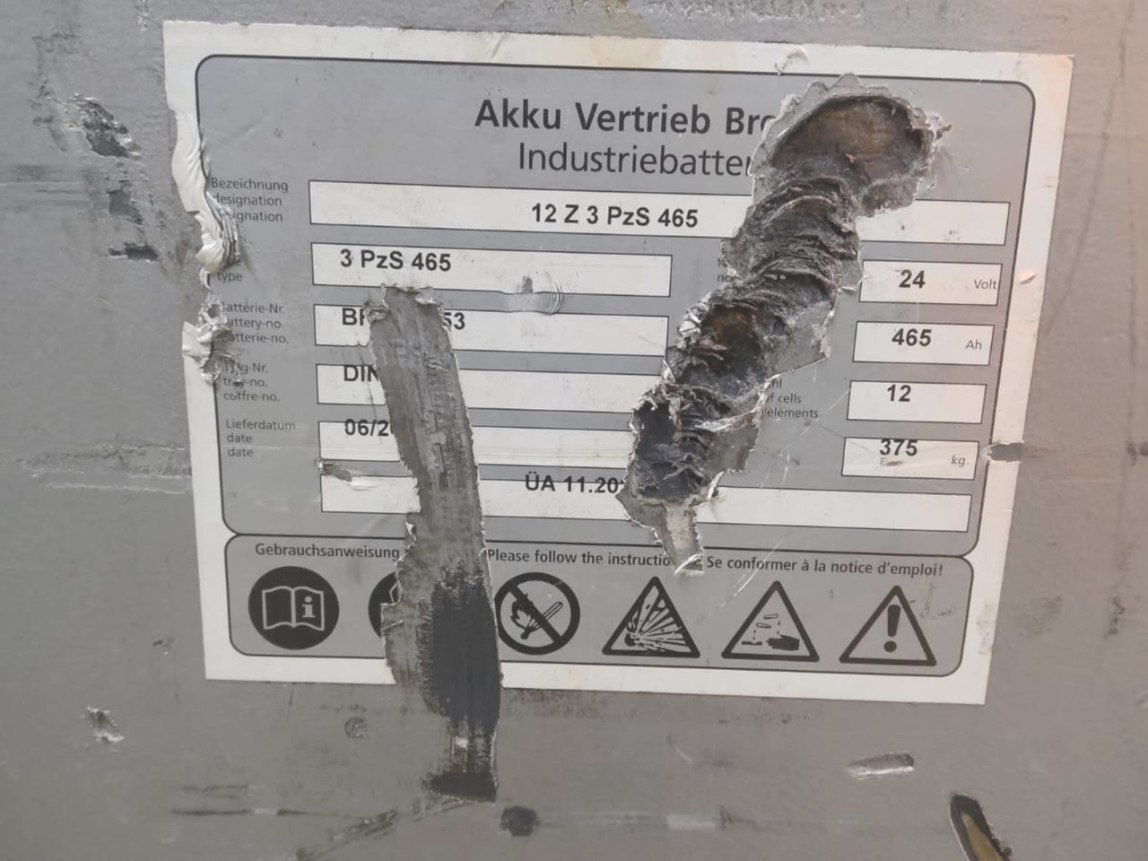 AVB Battery 24V 465Ah - Battery for Material handling equipment: picture 2 AVB Battery 24V 465Ah - Battery for Material handling equipment: picture 2