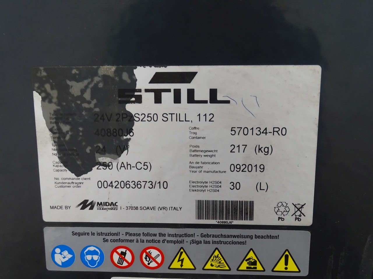 Battery Package - 2 Pcs. - Battery for Material handling equipment: picture 2 Battery Package - 2 Pcs. - Battery for Material handling equipment: picture 2