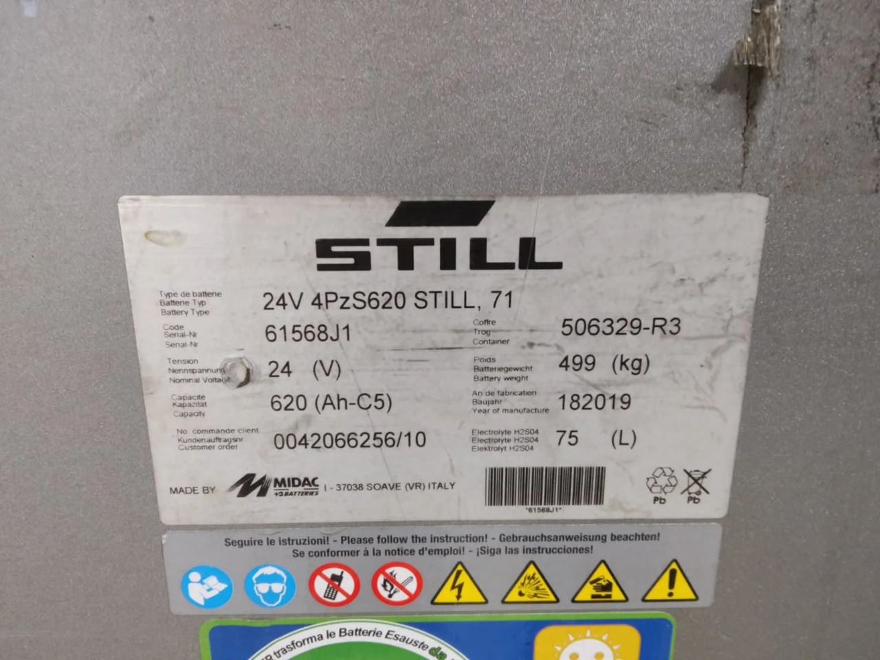 MIDAC 24V 620Ah - Battery for Material handling equipment: picture 2 MIDAC 24V 620Ah - Battery for Material handling equipment: picture 2