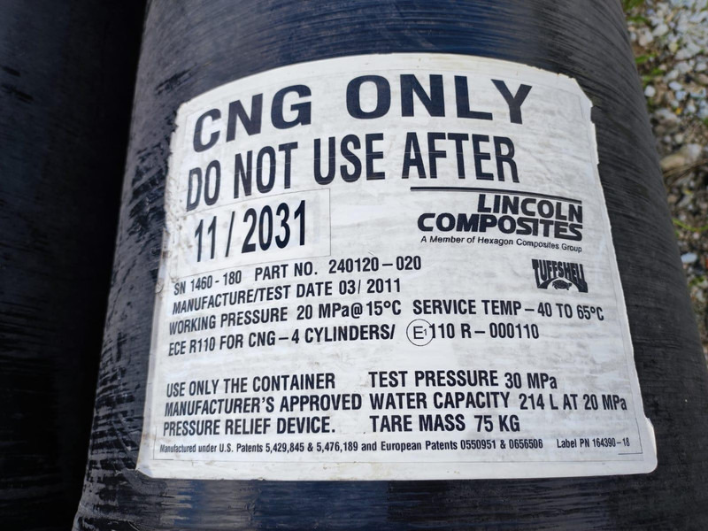 Lincoln COMPOSITES CNG GAS TANKS FOR SALE 240120-020 / 214 L / 30+ pcs. - Fuel tank: picture 5 Lincoln COMPOSITES CNG GAS TANKS FOR SALE 240120-020 / 214 L / 30+ pcs. - Fuel tank: picture 5