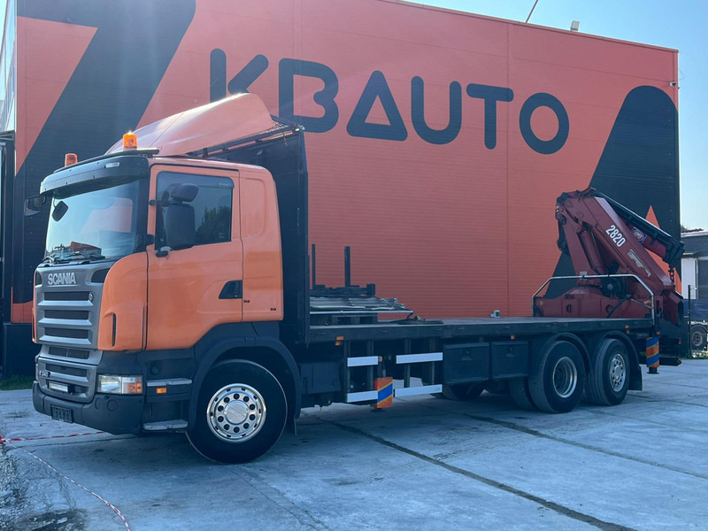Scania R 340 6x2*4 HMF 2823-K6 + JIB / PLATFORM L=7293 mm - Dropside/ Flatbed truck, Crane truck: picture 2 Scania R 340 6x2*4 HMF 2823-K6 + JIB / PLATFORM L=7293 mm - Dropside/ Flatbed truck, Crane truck: picture 2