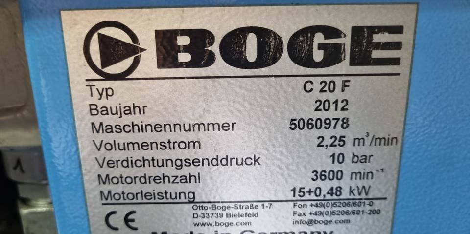 Kompresor śrubowy Boge C 20 F - Air compressor: picture 2 Kompresor śrubowy Boge C 20 F - Air compressor: picture 2