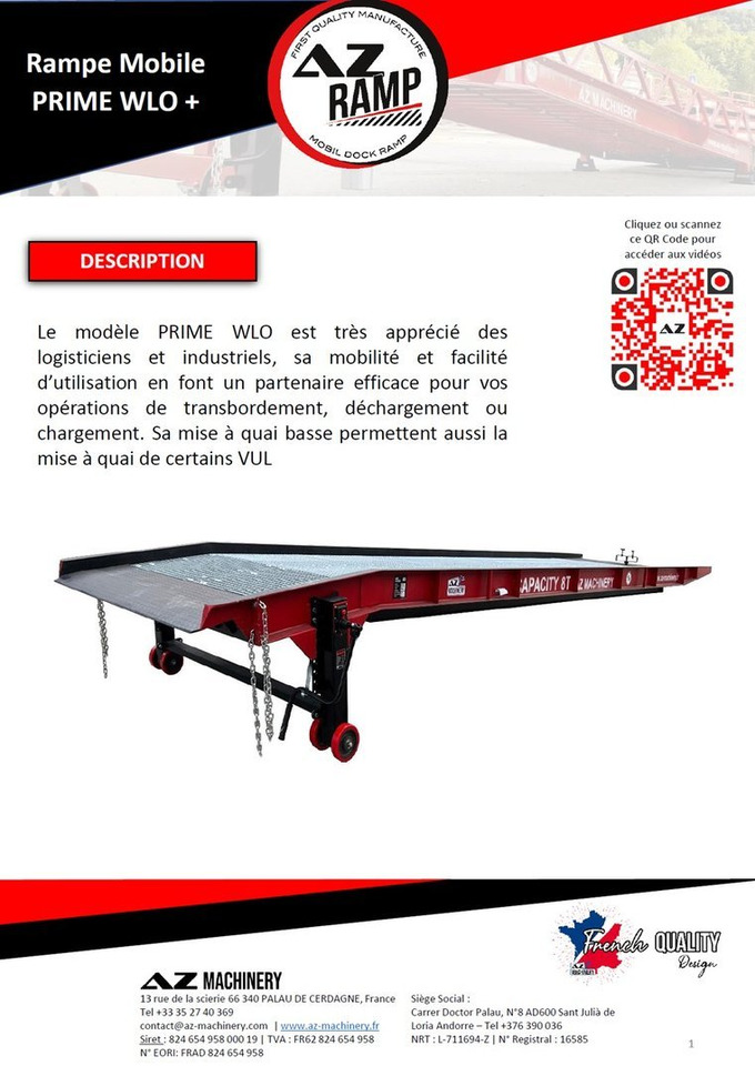 **RENTAL** AZ RAMP-PRIME PRIME WLO + 8 . Industrial Mobil Loading Ramp - Loading ramp: picture 3 **RENTAL** AZ RAMP-PRIME PRIME WLO + 8 . Industrial Mobil Loading Ramp - Loading ramp: picture 3
