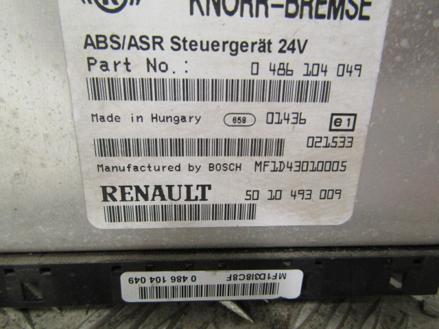 RENAULT MIDLUM DXI ABS / ASR ECU P/NO 50-10 493009 & 486104049 - ECU for Truck: picture 1 RENAULT MIDLUM DXI ABS / ASR ECU P/NO 50-10 493009 & 486104049 - ECU for Truck: picture 1