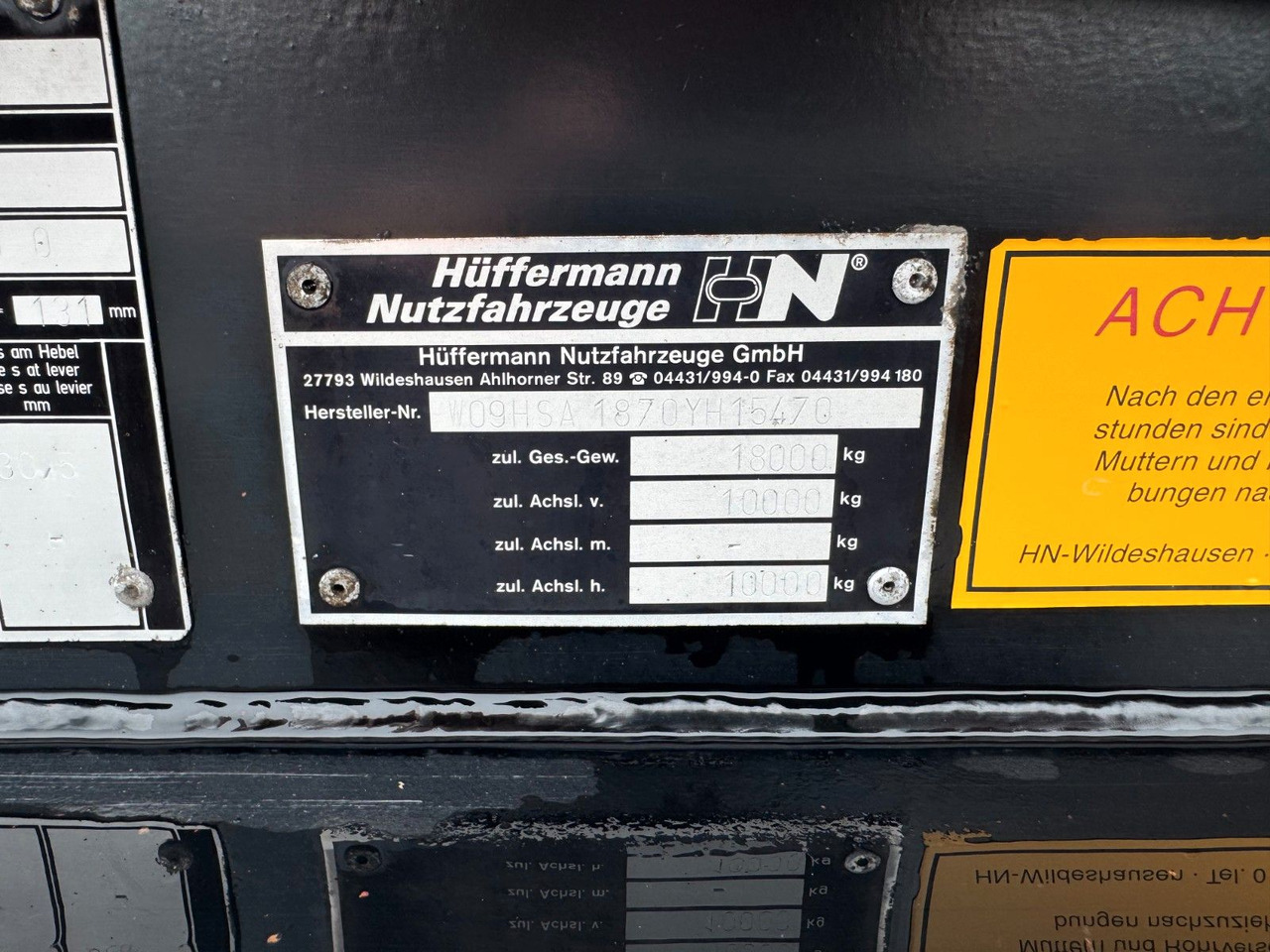 Roll-off/ Skip trailer Hüffermann 2 Achs Abrollanhänger mit Schlitten: picture 9
