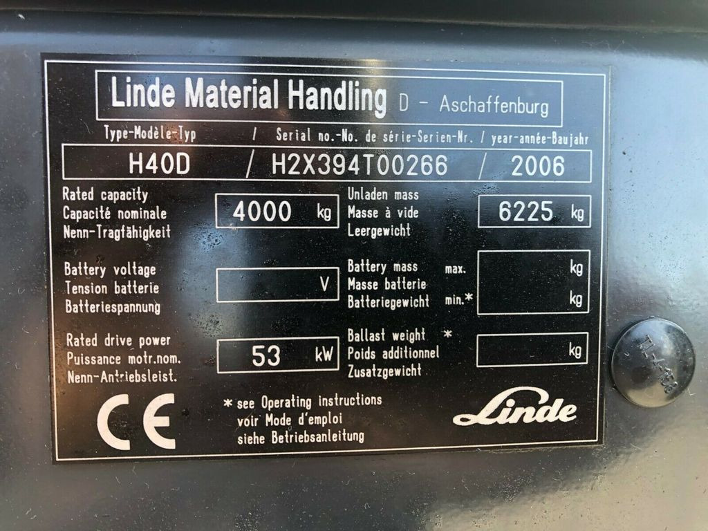 Diesel forklift Linde H40D / Hubhöhe: 7m /: picture 13