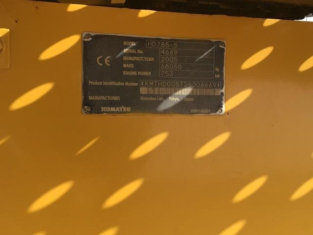 Komatsu HD785-5 - Rigid dumper/ Rock truck: picture 5 Komatsu HD785-5 - Rigid dumper/ Rock truck: picture 5