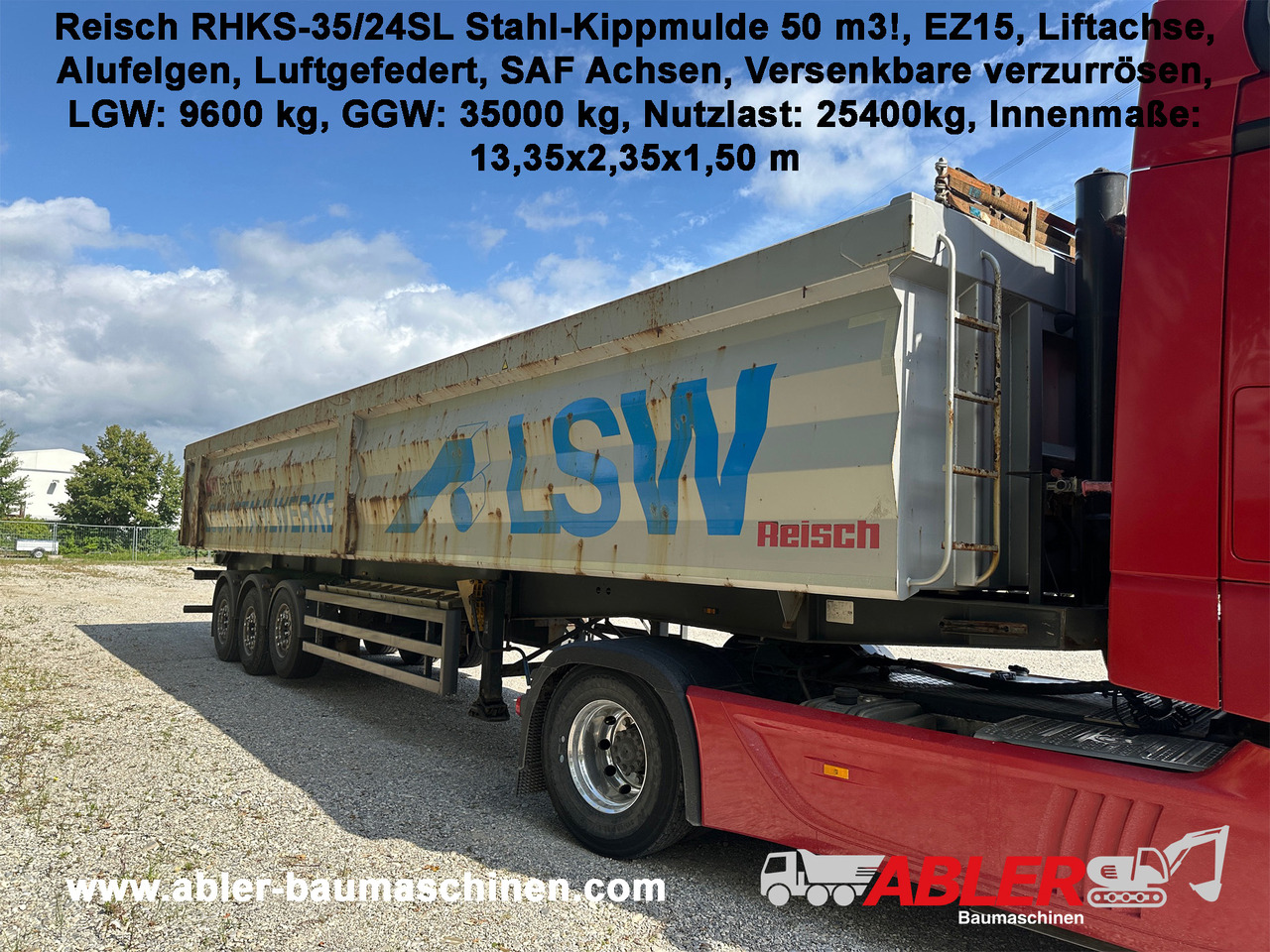 Reisch RHKS-35/24SL Stahl Kippmulde 50 m3 Metallschrott - Tipper semi-trailer: picture 1 Reisch RHKS-35/24SL Stahl Kippmulde 50 m3 Metallschrott - Tipper semi-trailer: picture 1