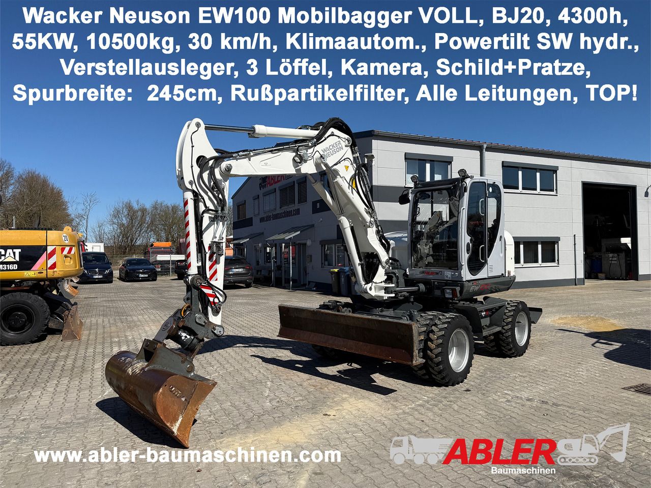 Wacker Neuson EW100 Mobilbagger Powertilt Klima 30 km/h VOLL - Excavator: picture 1 Wacker Neuson EW100 Mobilbagger Powertilt Klima 30 km/h VOLL - Excavator: picture 1