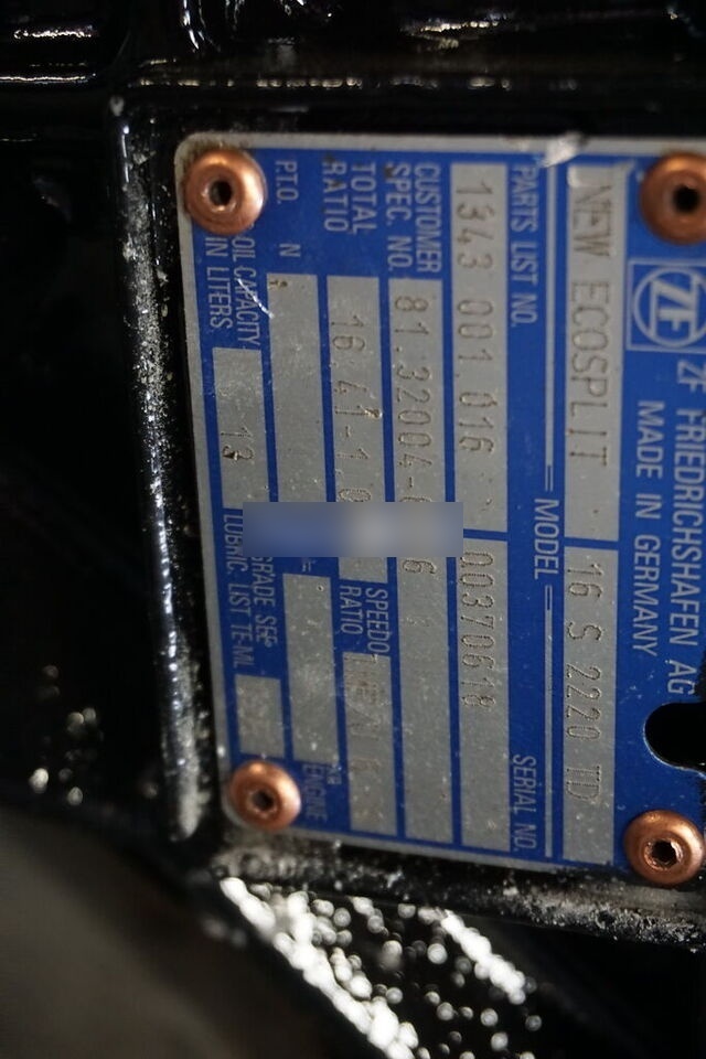 ZF (ZF 16S2220) MAN TGX truck - Gearbox for Truck: picture 4 ZF (ZF 16S2220) MAN TGX truck - Gearbox for Truck: picture 4