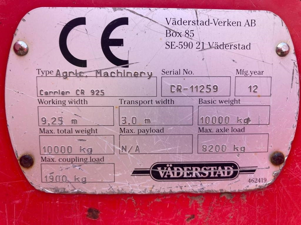 Disc harrow Vaderstad Carrier925: picture 8 Disc harrow Vaderstad Carrier925: picture 8