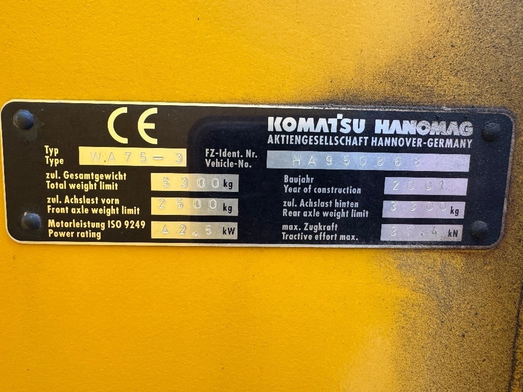 Wheel loader Komatsu WA75-3 30KM/H, 1-omistaja: picture 14