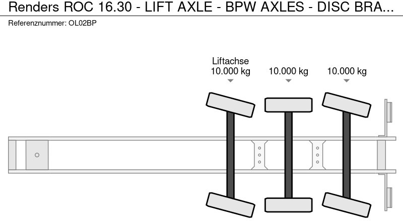 Container transporter/ Swap body semi-trailer Renders ROC 16.30 - LIFT AXLE - BPW AXLES - DISC BRAKES - GOOD CONDITION -: picture 6