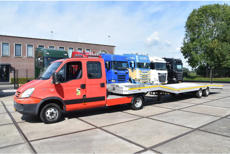 Autotransporter semi-trailer VELDHUIZEN P37-2 + IVECO - PNEUMATIC RAMPS - WINCH + REMOTE CONTROL - TOP CONDITION -: picture 1