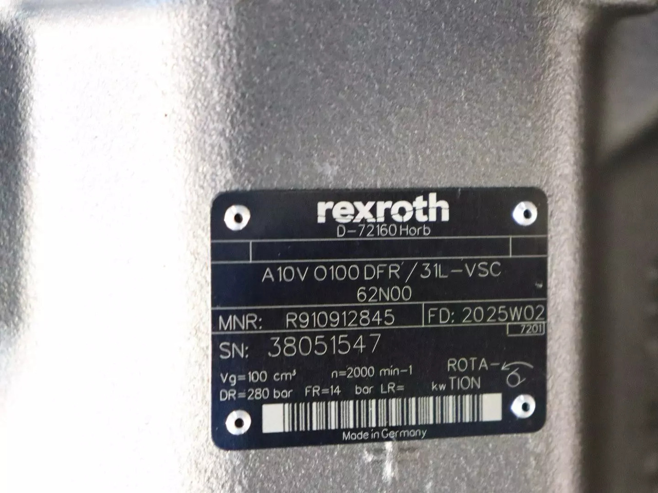 REXROTH A10VO100DFR/31L-VSC62N00 - Hydraulic pump for Material handling equipment: picture 4 REXROTH A10VO100DFR/31L-VSC62N00 - Hydraulic pump for Material handling equipment: picture 4