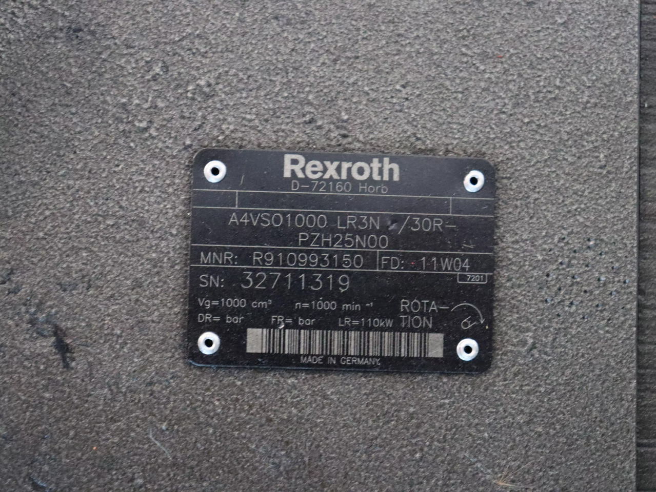 REXROTH A4VSO1000LR3N/30R-PZH25N00 - Hydraulic pump for Construction machinery: picture 5 REXROTH A4VSO1000LR3N/30R-PZH25N00 - Hydraulic pump for Construction machinery: picture 5