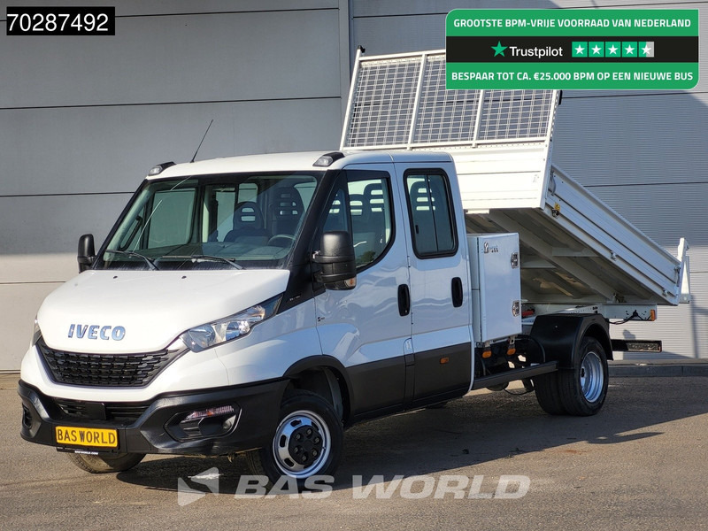 Tipper van Iveco Daily 35C16 3.0L Kipper met Kist Dubbel Cabine Dubbellucht 3,5t Trekhaak Navi Airco Cruise Camera Euro6 Tipper Benne Kieper 2m3 Airco: picture 1