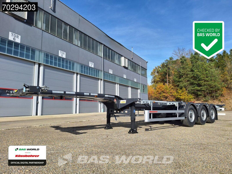 Kässbohrer K.SHG S / 40 - 12 / 27 EU 3 axles NEW! Front – Middle – Rear Extendable Container Chassis - Curtainsider semi-trailer: picture 1 Kässbohrer K.SHG S / 40 - 12 / 27 EU 3 axles NEW! Front – Middle – Rear Extendable Container Chassis - Curtainsider semi-trailer: picture 1