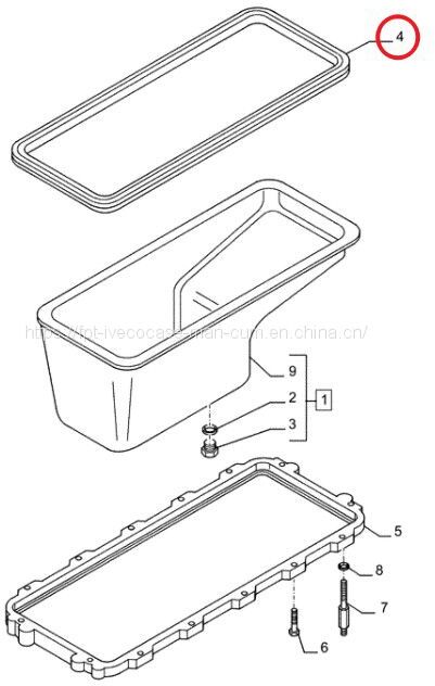 FPT IVECO CASE Cursor11 F3GFE613A B001 5801863562/5801690111 The oil pan gasket 504262851 - Engine gasket: picture 5 FPT IVECO CASE Cursor11 F3GFE613A B001 5801863562/5801690111 The oil pan gasket 504262851 - Engine gasket: picture 5