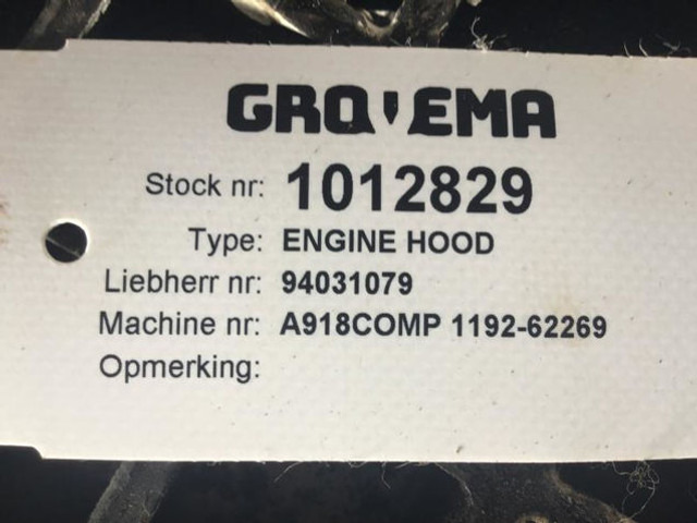 Hood Liebherr Engine Hood: picture 6