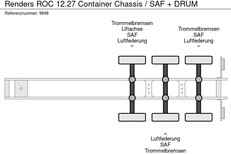 Container transporter/ Swap body semi-trailer Renders ROC 12.27 Container Chassis / SAF + DRUM: picture 9