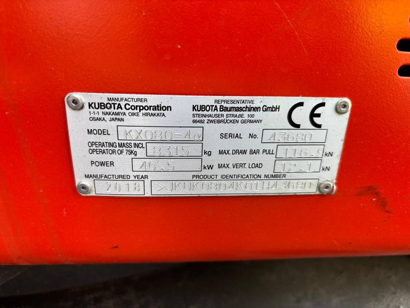 Kubota KX 080-4 - Mini excavator: picture 5 Kubota KX 080-4 - Mini excavator: picture 5
