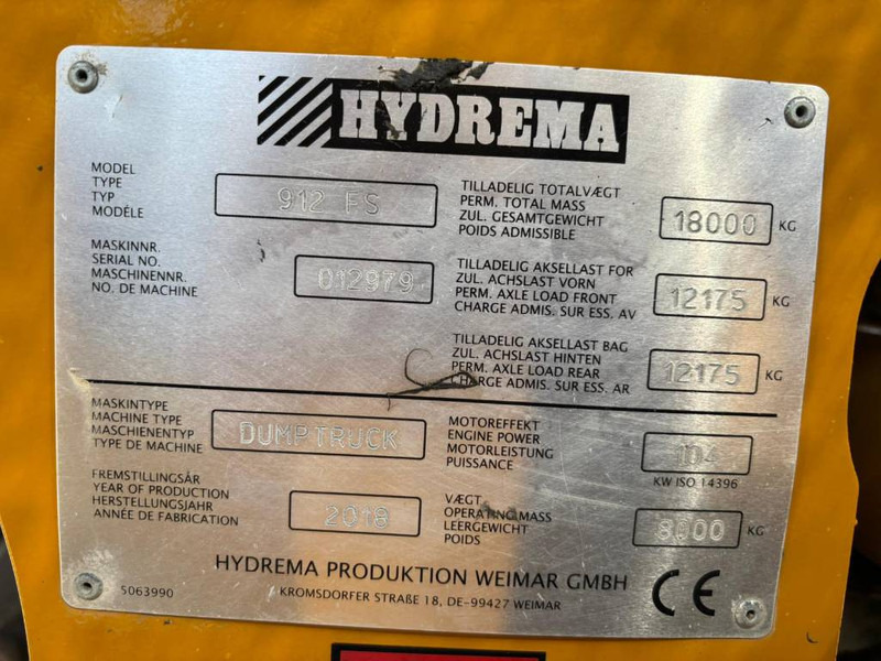 SOLD ! Hydrema 912 FS - Articulated dumper: picture 5 SOLD ! Hydrema 912 FS - Articulated dumper: picture 5