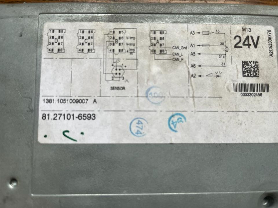 MAN TGX TGS TGA TGL Tachograph 81.27101-6593 - Tachograph for Truck: picture 2 MAN TGX TGS TGA TGL Tachograph 81.27101-6593 - Tachograph for Truck: picture 2