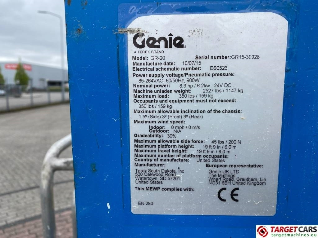 Vertical mast lift Genie GR-20 Runabout Vertical Mast Work Lift 802cm: picture 10