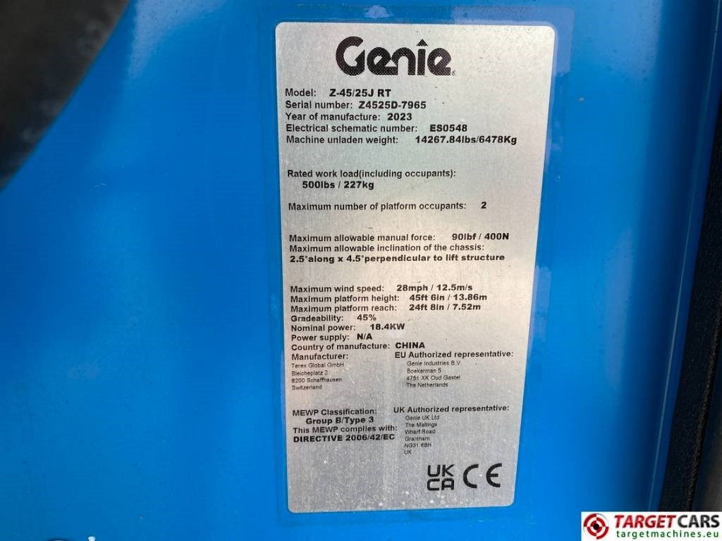 Leasing of Genie Z-45/25J RT Diesel 4x4 Articulated Boom Lift 16M  Genie Z-45/25J RT Diesel 4x4 Articulated Boom Lift 16M: picture 10