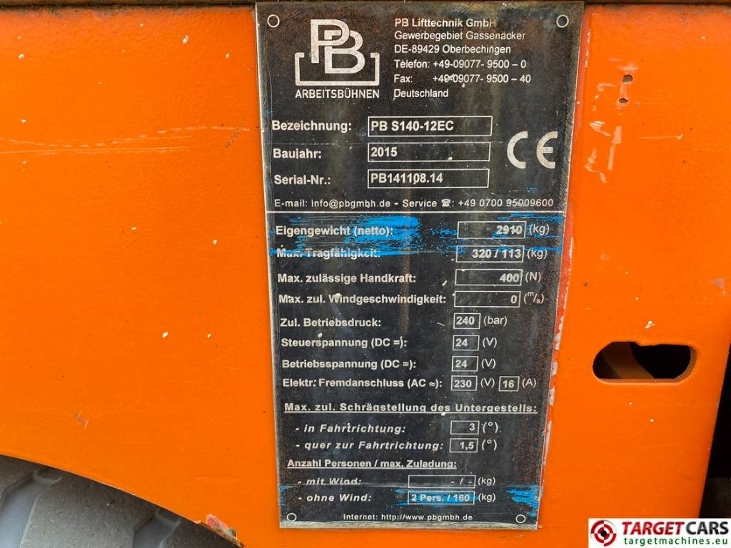 Scissor lift PB Lifttechnik S140-12EC Electric Scissor Work Lift 1380cm: picture 10