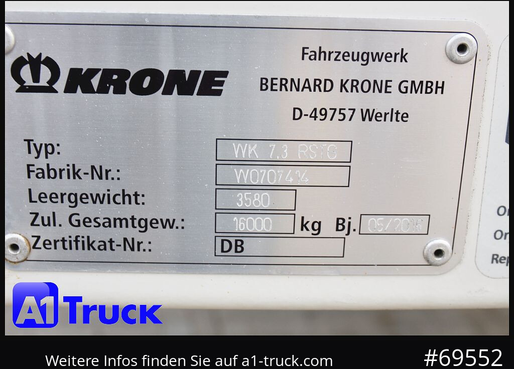 Leasing of KRONE Wechselbrücke  BDF 7,45 Koffer,  2750mm h.  20 x vorhanden KRONE Wechselbrücke  BDF 7,45 Koffer,  2750mm h.  20 x vorhanden: picture 8