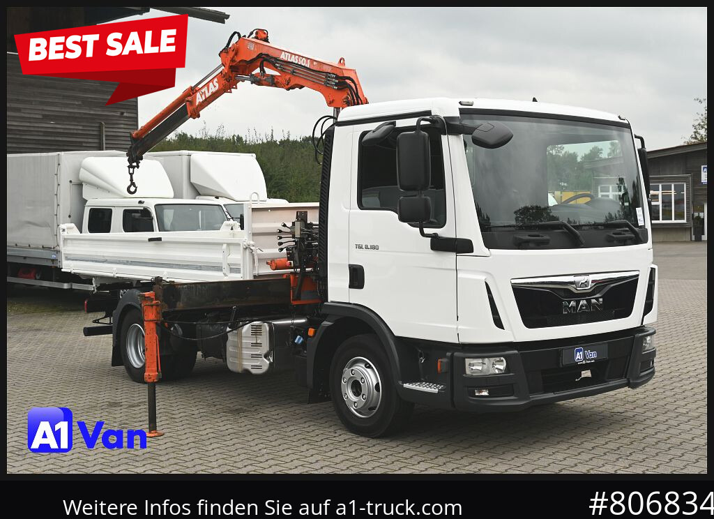 MAN TGL 8.180 Kipper Kran, Meiller, Atlas, AHK - Tipper, Crane truck: picture 1 MAN TGL 8.180 Kipper Kran, Meiller, Atlas, AHK - Tipper, Crane truck: picture 1