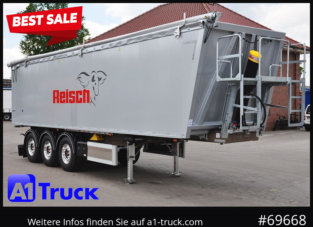 REISCH RHKS, Alu-Kippmulde 50m³, NEU Kombitüren, Alufelgen, Liftachse, - Tipper semi-trailer: picture 1 REISCH RHKS, Alu-Kippmulde 50m³, NEU Kombitüren, Alufelgen, Liftachse, - Tipper semi-trailer: picture 1