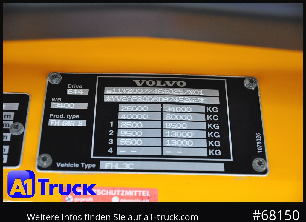 Tractor unit VOLVO FH16, 600, 6x4, Schwerlast,120t.Standklima, Hydraulik,: picture 7