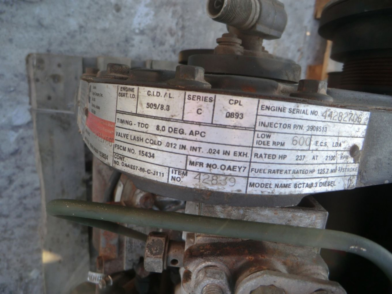 CUMMINS 6CTA8.3 LONG BLOCK REVISIONATO (ENGINE NO. 42839) - Engine for Construction machinery: picture 5 CUMMINS 6CTA8.3 LONG BLOCK REVISIONATO (ENGINE NO. 42839) - Engine for Construction machinery: picture 5