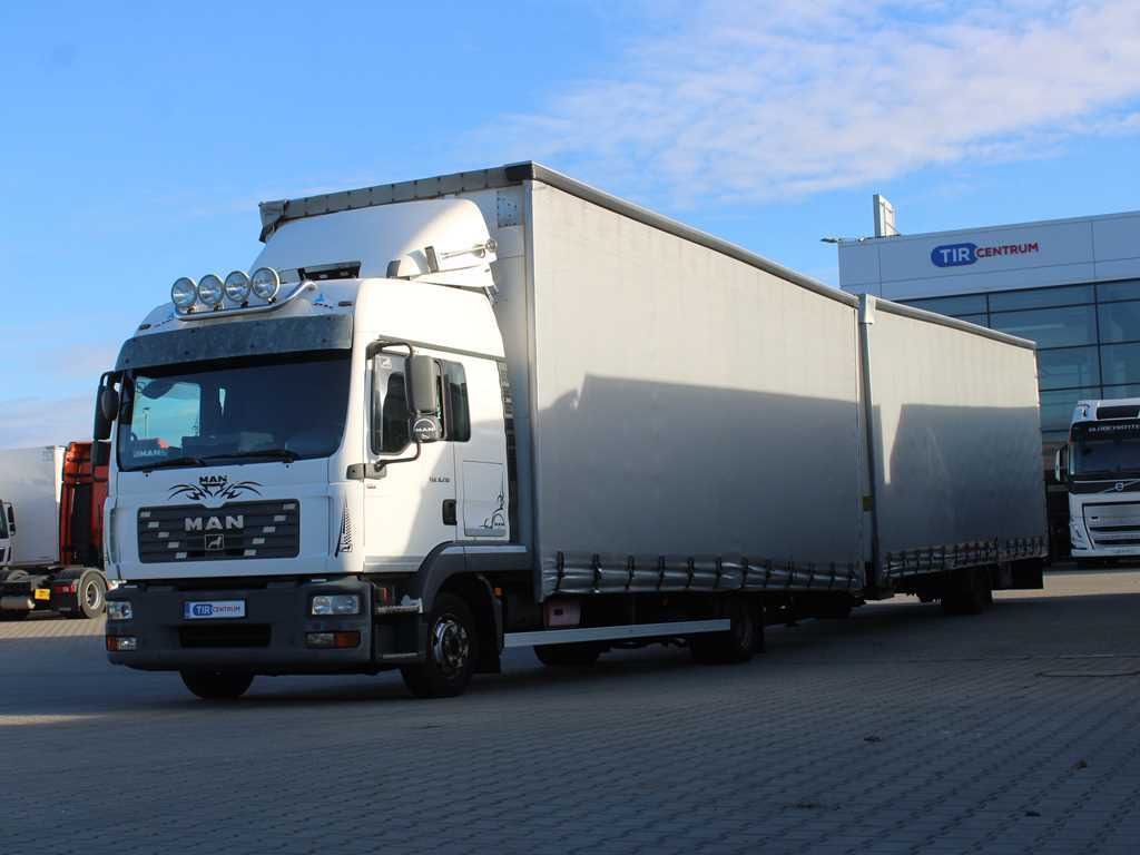 Curtainsider truck MAN TGL 8.210, EURO 4 + H&W TRAILER: picture 1