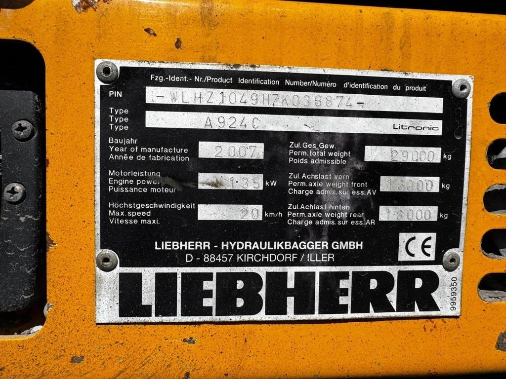 Waste/ Industry handler Liebherr A 924 C: picture 13