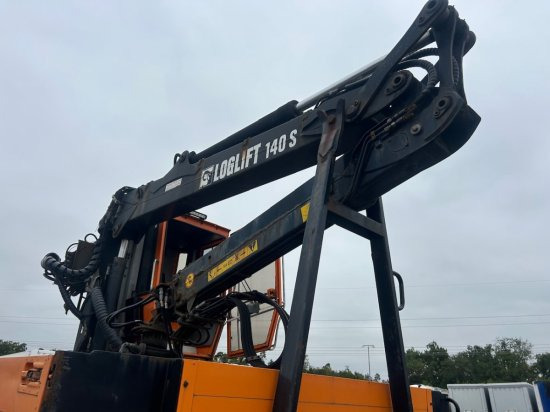 Container transporter/ Swap body trailer Plateau-Wechselpritsche mit Loglift 140S inkl. Rotator und Greifer: picture 8
