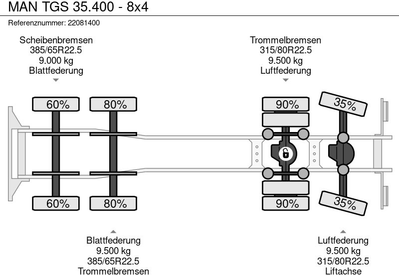 Tipper, Crane truck MAN TGS 35.400 - 8x4: picture 14