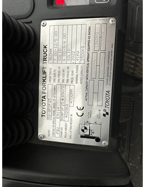 Diesel forklift Toyota 2022 Tonero 25: picture 9