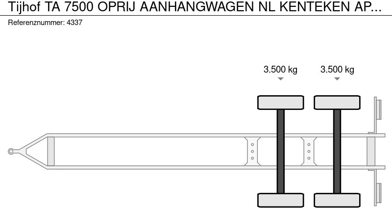 Autotransporter trailer Tijhof TA 7500 OPRIJ AANHANGWAGEN NL KENTEKEN APK 31-05-2026: picture 9